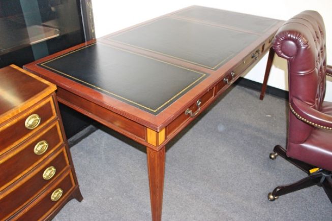 inlaid wood desk