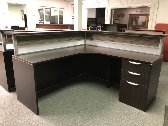 Desk L Shape Receptionist Desk Used Desks A Affordable Office